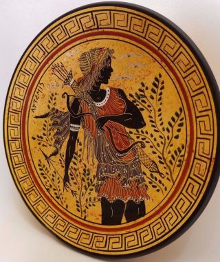Artemis Greek Goddess Of The Hunt Rare Ancient Greek Art Pottery Plate