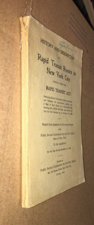 History and Description of Rapid Transit Act Routes in York City 1910 RARE 3