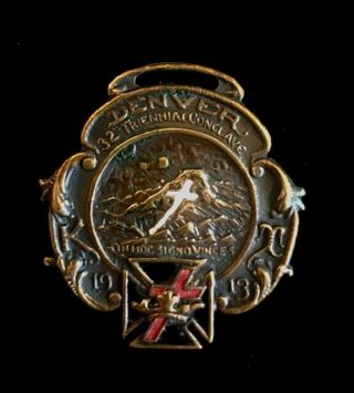 Rare Antique/vintage 1913 Knights Templar Medallion In Hoc Signo Vinces - Bronze