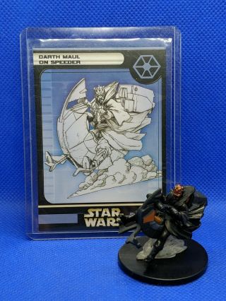 Star Wars Miniatures Darth Maul On Speeder Figure & Card Universe Very Rare 7