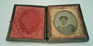 Rare Daguerrotype Of African American/black Woman In Hinged Case