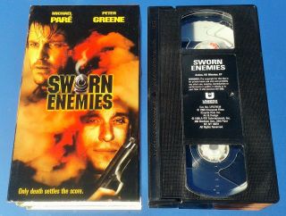 Sworn Enemies (vhs) Aka Coyote Run,  Rare Action W Michael Pare (streets Of Fire)
