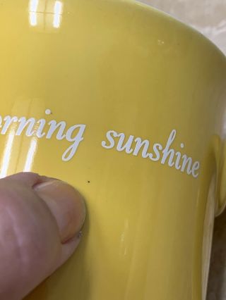 Love Your Mug Good Morning Sunshine Ceramic Sunny Yellow Coffee Cup 14oz RARE 3