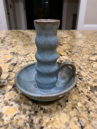 Antique North Carolina Seagrove Pottery Ceramic Candlestick holders 2