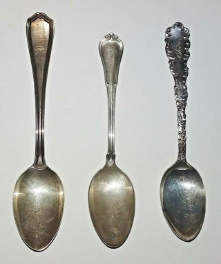 3 - Antique Sterling Silver Spoons