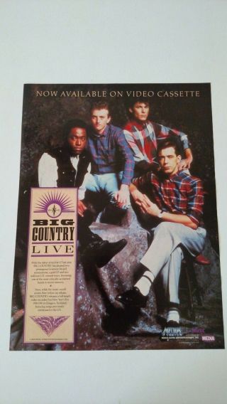 Big Country Live (1984) Rare Print Promo Poster Ad