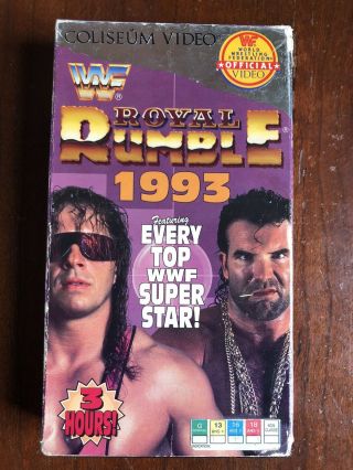 Wwf Royal Rumble 1993 (vhs,  1993) Coliseum Video Wwe Wrestling Bret Hart Rare
