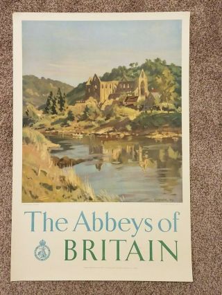 Rare Vintage Travel Poster " The Abbeys Of Britain "