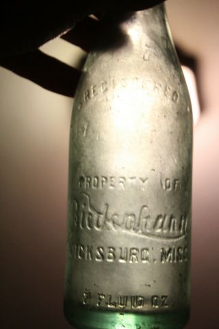 Biedenharn Vicksburg Mississippi Embossed Bottle Miss Ms Root 15 1915 Rare