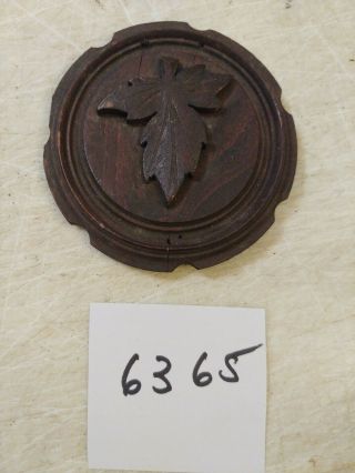 Antique 3 1/4 Inch Maple Leaf Wooden Cuckoo Clock Pendulum Bob