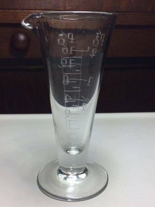 Antique Hand Cut Graduated Science Apothecary Beaker