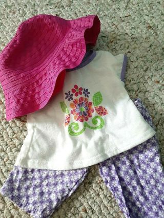 American Girl Bitty Baby Twins Wildflower Pants Outfit Rare And Retired Euc