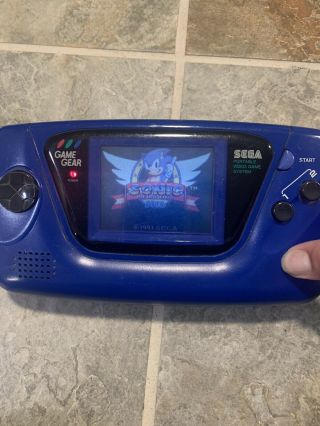 Sega Game Gear Launch Edition Blue Handheld System Rare And