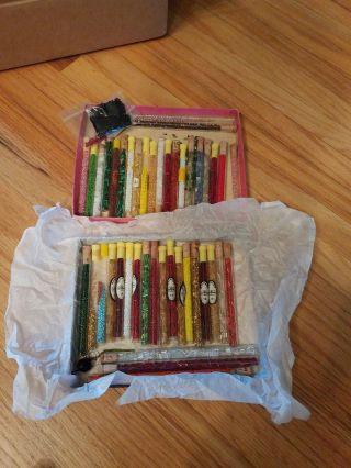 Box Antique Glass Tubes Seed Beads For Purses Or Dress Making Vintage Assorted