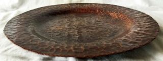 RARE VINTAGE 1920 ' s MISSION - ARTS & CRAFTS HAMMERED VERY HEAVY COPPER PLATE 3