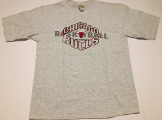 Rare Vintage 90s Chicago Bulls Nba Champions T - Shirt Xl Gray Patch Made In Usa