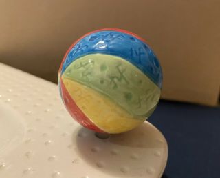Nora Fleming Multi Color Mini Beach Ball Embossed Initials Retired Rare
