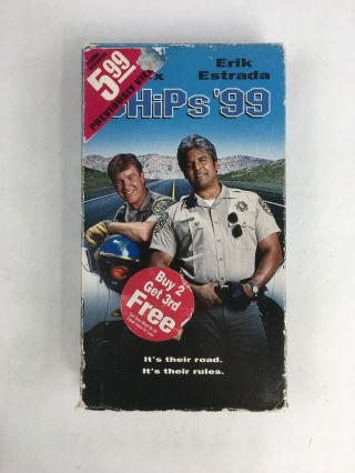 Chips 99 Vhs Movie Erik Estrada Larry Willcox Rare Oop Not Rated Tnt
