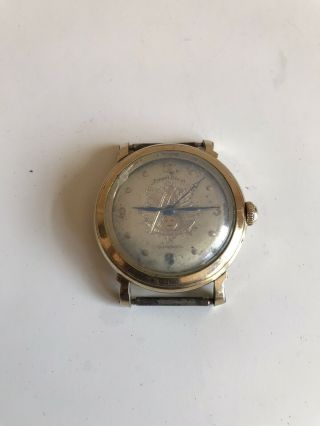 Vintage Rare Ernest Borel 10k Gold Filled Masonic Freemason Mens Automatic Watch