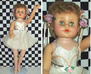 19” Vintage Eegee Ballerina Doll With Jointed Knees And Ankles Ballet Shoes