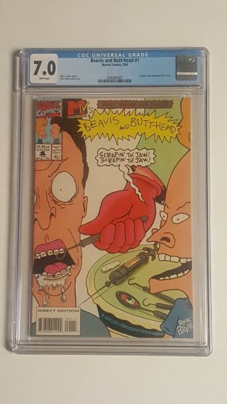 Beavis And Butt - Head 1 1994 Cgc 7.  0 Red Glove Variant.  Red Ink Not Pink Rare.