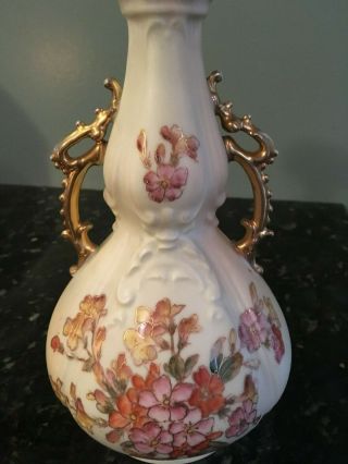 Antique Royal Rudolstadt Handpainted Floral Matte German Porcelain Vase 10 