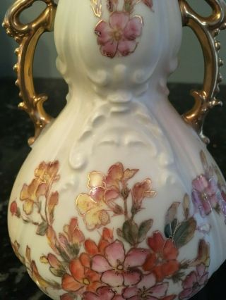 Antique Royal Rudolstadt Handpainted Floral Matte German Porcelain Vase 10 