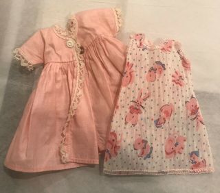 Vintage Vogue Ginny Tagged Pink Night (house Coat?) W Untagged Nightgown