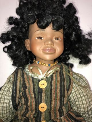 Vintage Antique Ashley Belle Porcelain Collectable Doll African American Girl