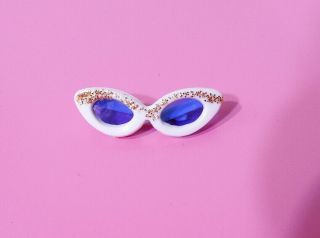 Vintage Barbie White Rimmed Sunglasses With Gold Glitter
