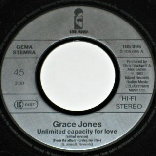 GRACE JONES Unlimited Capacity For Love 7 