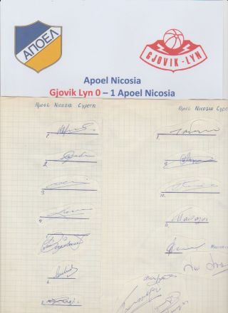 Apoel Nicosia 1963 - 1964 Rare Orig 2 X Autograhed Large Book Pages16 X Signatures