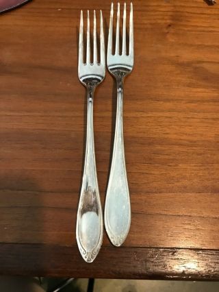 Pair Christofle Versailles 8” Dinner Forks Silverplate - France