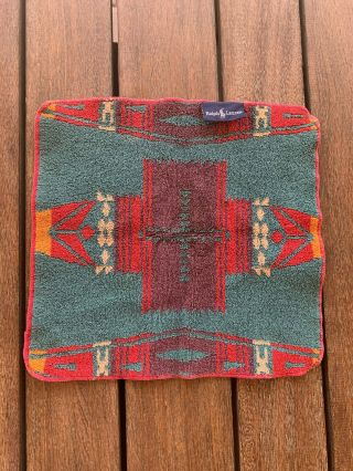 RARE Collectible Vintage Ralph Lauren Southwest Wash Cloth Red/Turquoise/Tan 2