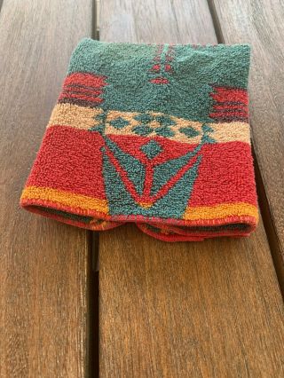 RARE Collectible Vintage Ralph Lauren Southwest Wash Cloth Red/Turquoise/Tan 3