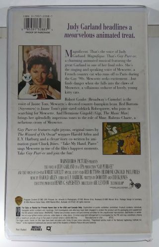 Gay Purr - Ee (VHS,  1991) Judy Garland Animated Cat Cartoon RARE OOP 2