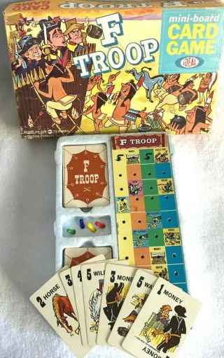 1965 F Troop Mini - Board Card Game Abc Tv Series Ideal Toy Company - Rare