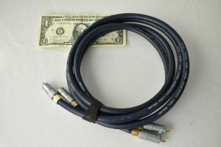 4ft Rare Onix " Blue " Pure Copper Interconnect Cable Rca Made In England