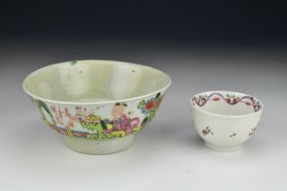 Chinese Porcelain Bowl And Chinese Export Porcelain Tea Bowl 18th Century
