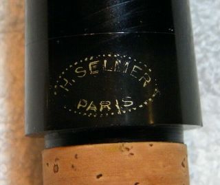 Rare Hard Rubber H.  Selmer Clarinet Mouthpiece - Hs Facing (on Table) C.  1929