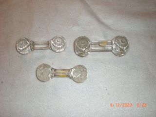 Set Of (3) Antique Victorian Crystal Or Cut Glass Knife Rests From Early 1900 