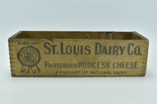 Antique 1868 Advertising St Louis Dairy Process Cheese 5 Lb Box 07515