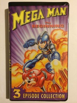 Mega Man The Beginning Rare 3 Episode Clamshell Vhs Tape Anime Capcom