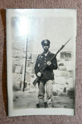 Rare Ww2 Photograph Of An U.  S.  Army Soldier W/captured German Uniform