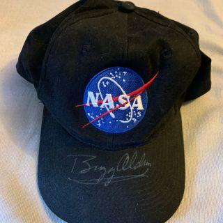 Buzz Aldrin Autographs Nasa Cap Rare In Person Signed Astronaut Unfitted Hat