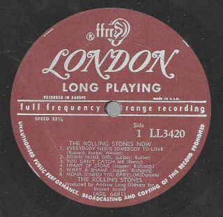The Rolling Stones Lp London 3420 Now Mono Rare First Label 1965
