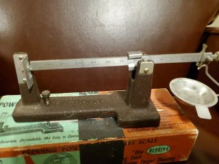 Vintage Antique Redding Reloading Powder & Bullet Scale And Directions