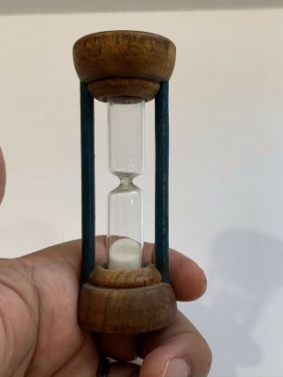 Antique American Folk Art Country Egg Timer Carved Wood Org Paint Hour Glass