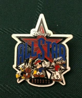 Wdw Disney All Star Resorts 2003 Mickey Goofy Donald Duck Collectible Pin Rare