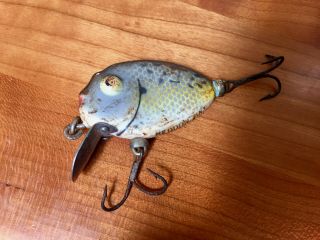 Early Vintage Fishing Lure Heddon Dowaglac 740 Shad 2 Hook Tiny Punkin - Seed 2 "